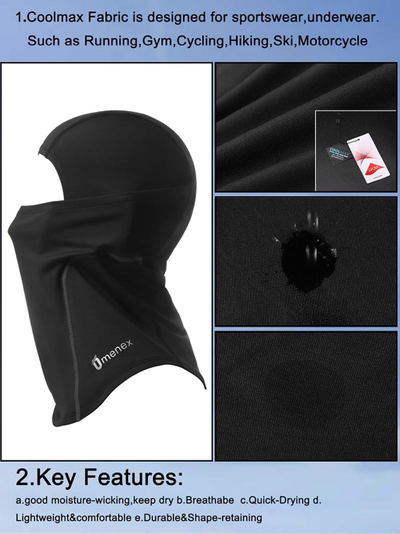 Omenex Balaclavas,Quick Sweat Away Quick Dry US CoolMax Fabric Specially Designed for Sportswear UPF 50+Sun Wind Protection - Image 2